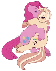 Size: 755x963 | Tagged: safe, artist:twirity, derpibooru import, pinkie pie, oc, oc:lulubell, canon x oc, commission, pinkamena diane pie, shipping