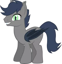 Size: 2927x3019 | Tagged: safe, artist:duskthebatpack, derpibooru import, oc, oc:chase cartwheel, unofficial characters only, bat pony, pony, grin, looking at you, male, simple background, smiling, solo, squee, stallion, transparent background, vector