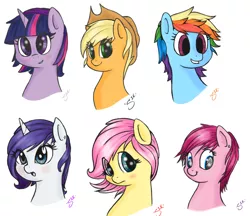 Size: 1152x994 | Tagged: alternate hairstyle, applejack, artist:silver1kunai, compilation, derpibooru import, fluttershy, mane six, pinkie pie, pixie cut, rainbow dash, rarity, safe, twilight sparkle