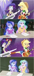 Size: 558x1247 | Tagged: safe, derpibooru import, applejack, blueberry pie, brawly beats, bulk biceps, derpy hooves, lavender lace, nolan north, normal norman, octavia melody, princess celestia, princess luna, rarity, raspberry fluff, sophisticata, trixie, equestria girls, rainbow rocks, background human, female, principal celestia, screencap comic, the muffins, trixie and the illusions, vice principal luna