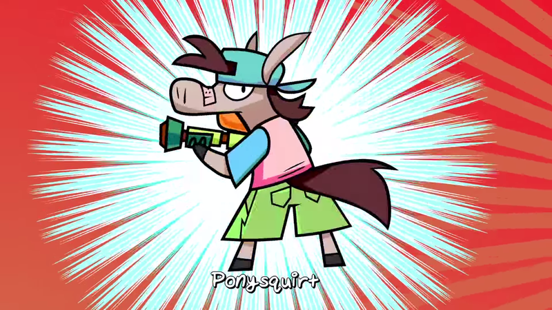 Size: 1366x768 | Tagged: derpibooru import, egoraptor, ponysquirt, safe, starbomb, watergun