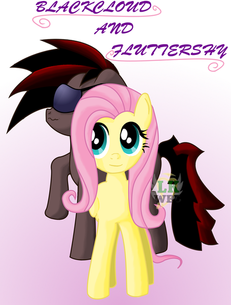 Size: 758x1000 | Tagged: safe, artist:lkweb, derpibooru import, fluttershy, oc, oc:blackcloud, canon x oc, fizm, shipping