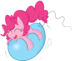 Size: 7446x6330 | Tagged: absurd resolution, artist:kired25, artist:leadhooves, balloon, balloon sitting, bouncing, cute, derpibooru import, diapinkes, eyes closed, happy, hug, open mouth, pinkie pie, ponk, safe, simple background, smiling, solo, transparent background