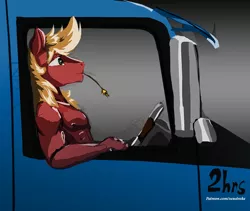 Size: 900x761 | Tagged: anthro, artist:xenstroke, big macintosh, big rig, derpibooru import, safe, solo, trucker