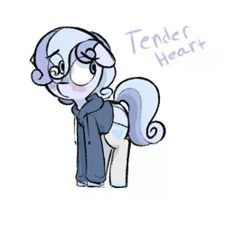 Size: 600x600 | Tagged: safe, artist:whydomenhavenipples, derpibooru import, oc, oc:tender heart, unofficial characters only, pony, blushing, clothes, crossdressing, hair over one eye, hoodie, male, panties, socks, solo, stockings, sweater, trap, underwear