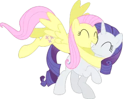 Size: 1056x858 | Tagged: artist:abyzzal, derpibooru import, fluttershy, hug, rarity, safe, simple background, transparent background, vector