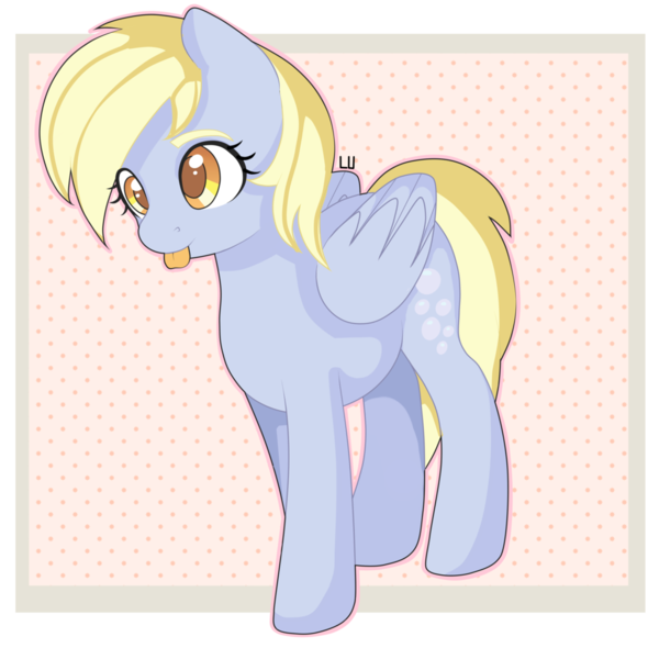 Size: 1024x1024 | Tagged: safe, artist:sofilut, derpibooru import, derpy hooves, pegasus, pony, female, mare, solo, tongue out