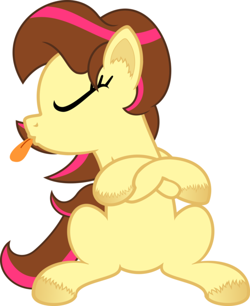 Size: 4071x5000 | Tagged: safe, artist:age3rcm, derpibooru import, oc, unofficial characters only, :p, absurd resolution, crossed hooves, eyes closed, simple background, sitting, solo, tongue out, transparent background, unshorn fetlocks, vector