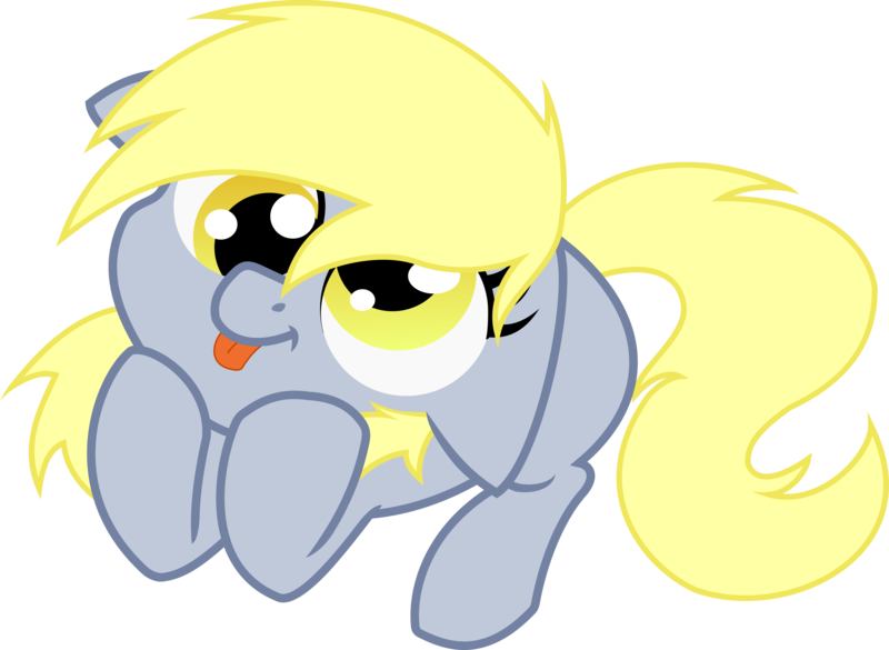 Size: 6113x4472 | Tagged: safe, artist:age3rcm, artist:nicolethebluepony, derpibooru import, derpy hooves, pegasus, pony, :p, absurd resolution, cute, derpabetes, female, floppy ears, mare, prone, simple background, smiling, solo, tongue out, transparent background, vector