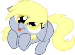 Size: 6113x4472 | Tagged: safe, artist:age3rcm, artist:nicolethebluepony, derpibooru import, derpy hooves, pegasus, pony, :p, absurd resolution, cute, derpabetes, female, floppy ears, mare, prone, simple background, smiling, solo, tongue out, transparent background, vector