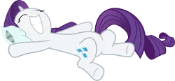 Size: 6488x3000 | Tagged: artist:timeimpact, derpibooru import, featureless crotch, happy, pillow, rarity, safe, simple background, smiling, solo, transparent background, vector