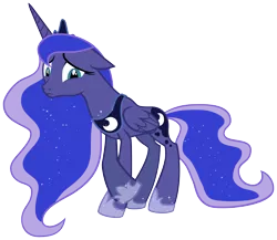 Size: 11756x10205 | Tagged: safe, artist:myrami, derpibooru import, princess luna, alicorn, pony, luna eclipsed, absurd resolution, crossed hooves, crossed legs, female, floppy ears, frown, looking at you, mare, raised hoof, sad, shame, simple background, solo, transparent background, vector