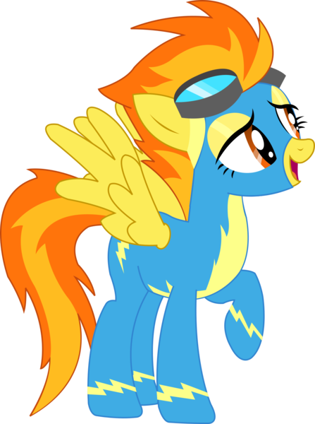 Size: 1135x1522 | Tagged: artist:sketchmcreations, derpibooru import, goggles, inkscape, open mouth, raised hoof, safe, simple background, solo, spitfire, spread wings, the best night ever, transparent background, vector, wonderbolts uniform