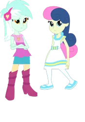 Size: 717x1024 | Tagged: safe, artist:sketchmcreations, derpibooru import, edit, bon bon, lyra heartstrings, sweetie drops, equestria girls, life is a runway, crossed arms, raised eyebrow, simple background, transparent background, wat