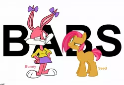 Size: 1280x879 | Tagged: artist:mofetafrombrooklyn, babs bunny, babs seed, crossover, derpibooru import, safe, tiny toon adventures