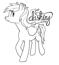 Size: 747x819 | Tagged: artist:spectralunicorn, derpibooru import, monochrome, rainbow dash, safe, sketch, solo