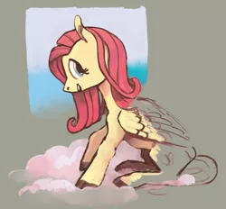 Size: 929x861 | Tagged: artist:spectralunicorn, derpibooru import, fluttershy, looking at you, safe, sketch, smiling, solo