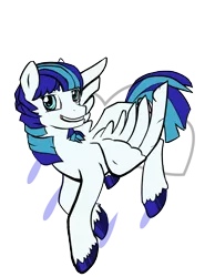 Size: 1417x1826 | Tagged: safe, artist:kna, derpibooru import, oc, oc:rainy, unofficial characters only, pegasus, pony, blue eyes, smiling, solo, wings