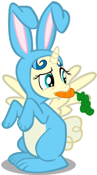 Size: 800x1445 | Tagged: safe, artist:mirry92, derpibooru import, oc, oc:tina fountain heart, unofficial characters only, alicorn, pony, alicorn oc, bunny costume, carrot, clothes, mouth hold, simple background, solo, transparent background, vector