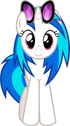 Size: 801x1430 | Tagged: safe, artist:zacatron94, derpibooru import, vinyl scratch, pony, unicorn, female, hooves, horn, looking at you, mare, simple background, smiling, solo, sunglasses, transparent background, vector