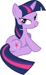 Size: 2684x4355 | Tagged: suggestive, artist:glitchking123, derpibooru import, twilight sparkle, pony, unicorn, bedroom eyes, female, lidded eyes, looking at you, mare, show accurate, simple background, sitting, smiling, solo, solo female, transparent background, unicorn twilight, vector
