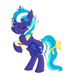 Size: 607x677 | Tagged: safe, artist:karmadash, derpibooru import, oc, oc:night star strudel, unofficial characters only, bat pony, pony, baking, contest entry, solo