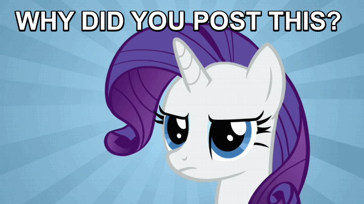 Size: 720x405 | Tagged: animated, crying, derpibooru import, image macro, meme, rarity, safe, solo, why would you post that