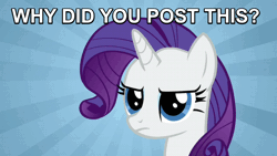 Size: 720x405 | Tagged: animated, crying, derpibooru import, image macro, meme, rarity, safe, solo, why would you post that
