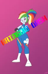 Size: 836x1280 | Tagged: safe, artist:mofetafrombrooklyn, derpibooru import, rainbow dash, equestria girls, solo, wrestling, wwe