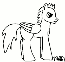 Size: 317x300 | Tagged: safe, artist:platinumdrop, derpibooru import, oc, oc:platinumdrop, unofficial characters only, pegasus, pony, spider, animated, frown, glare, male, monochrome, raised leg, solo, stallion