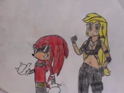 Size: 1600x1200 | Tagged: safe, artist:brandonale, derpibooru import, applejack, equestria girls, appleknux, clothes, cosplay, costume, crossover, johnny cage, knuckles the echidna, mortal kombat, sonic the hedgehog (series), sonya blade, traditional art