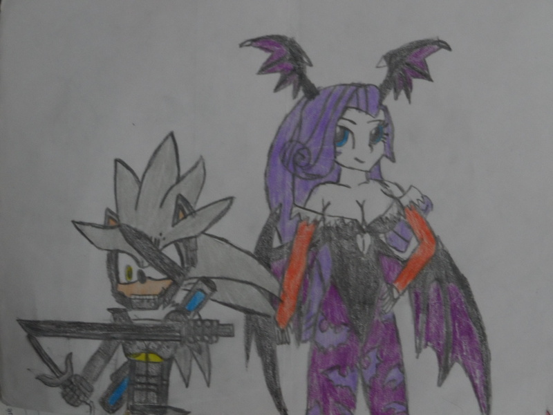 Size: 1024x768 | Tagged: suggestive, artist:brandonale, derpibooru import, rarity, equestria girls, clothes, cosplay, costume, crossover, darkstalkers, metal gear rising, morrigan aensland, raiden, silvarity, silver the hedgehog, sonic the hedgehog (series), traditional art, voice actor joke