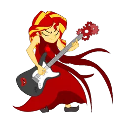 Size: 765x736 | Tagged: artist needed, safe, derpibooru import, sunset shimmer, equestria girls, clothes, dress, electric guitar, god tier, guitar, hero of time, homestuck, rocky horror picture show, solo, sunset shredder, sylph of time