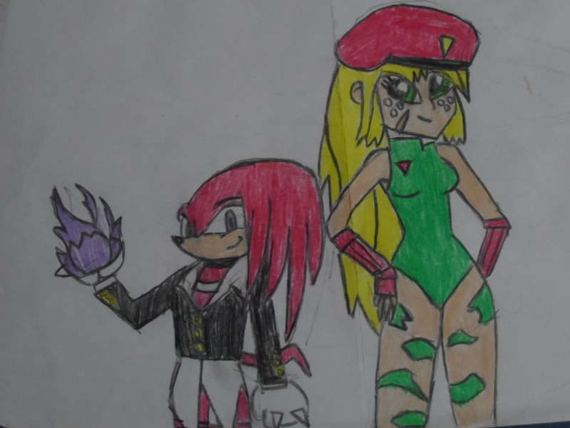 Size: 1024x768 | Tagged: safe, artist:brandonale, derpibooru import, applejack, equestria girls, appleknux, cammy white, clothes, cosplay, costume, crossover, iori yagami, king of fighters, knuckles the echidna, leotard, sonic the hedgehog (series), street fighter, traditional art