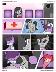 Size: 1024x1325 | Tagged: artist:ladyanidraws, commission, crying, derpibooru import, feels, flower, hospital, i am octavia, implied death, nurse, octavia melody, sad, safe