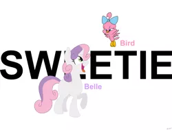 Size: 2400x1800 | Tagged: artist:mofetafrombrooklyn, crossover, derpibooru import, safe, sweetie belle, sweetie bird, sweetie pie (tiny toons), tiny toon adventures