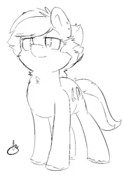 Size: 637x901 | Tagged: safe, artist:mrrowboat, derpibooru import, oc, oc:paige, unofficial characters only, pony, female, fluffy, mare, monochrome, rule 63, sketch