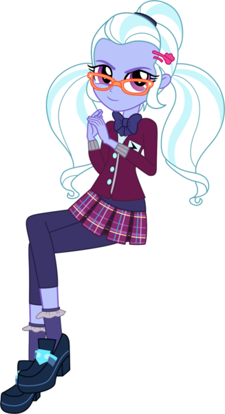 Size: 884x1622 | Tagged: dead source, safe, artist:gerardogreiff, derpibooru import, sugarcoat, equestria girls, friendship games, bowtie, clothes, crossed legs, crystal prep academy, crystal prep academy uniform, crystal prep shadowbolts, glasses, looking at you, school uniform, shoes, simple background, socks, solo, transparent background, vector