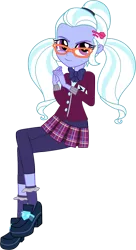 Size: 884x1622 | Tagged: dead source, safe, artist:gerardogreiff, derpibooru import, sugarcoat, equestria girls, friendship games, bowtie, clothes, crossed legs, crystal prep academy, crystal prep academy uniform, crystal prep shadowbolts, glasses, looking at you, school uniform, shoes, simple background, socks, solo, transparent background, vector