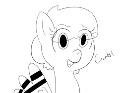 Size: 3840x2880 | Tagged: artist needed, bird pone, derpibooru import, dialogue, looking at you, monochrome, oc, oc:peep, pigeon, safe, solo, spread wings, unofficial characters only