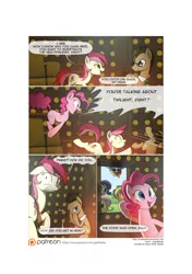 Size: 3541x5016 | Tagged: safe, artist:gashiboka, derpibooru import, applejack, doctor whooves, fluttershy, pinkie pie, rainbow dash, rarity, roseluck, time turner, pony, comic:recall the time of no return, comic, cute, doctor who, doctorrose, male, patreon, patreon logo, pronking, shipping, stallion, straight, tardis