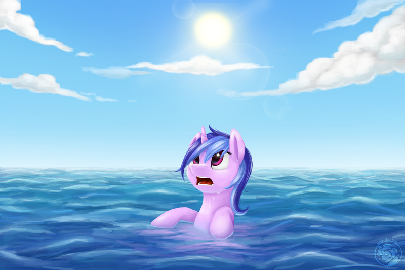 Size: 3600x2400 | Tagged: artist:nebula210, derpibooru import, lens flare, looking up, ocean, open mouth, safe, seafoam, sea swirl, solo, swimming, water, wet