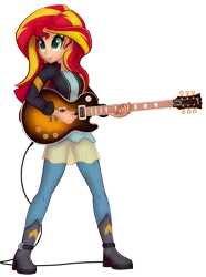 Size: 704x945 | Tagged: safe, artist:ctb-36, derpibooru import, sunset shimmer, equestria girls, electric guitar, guitar, solo, sunset shredder