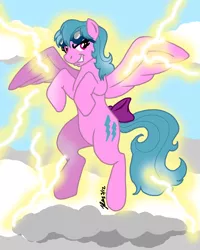 Size: 800x1000 | Tagged: artist:the_gneech, cloud, cloudy, derpibooru import, firefly, g1, lightning, safe, solo