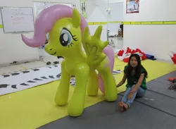 Size: 1269x930 | Tagged: bootleg, china, chinese text, derpibooru import, fluttershy, hongyi, human, inflatable, inflatable toy, irl, irl human, photo, safe