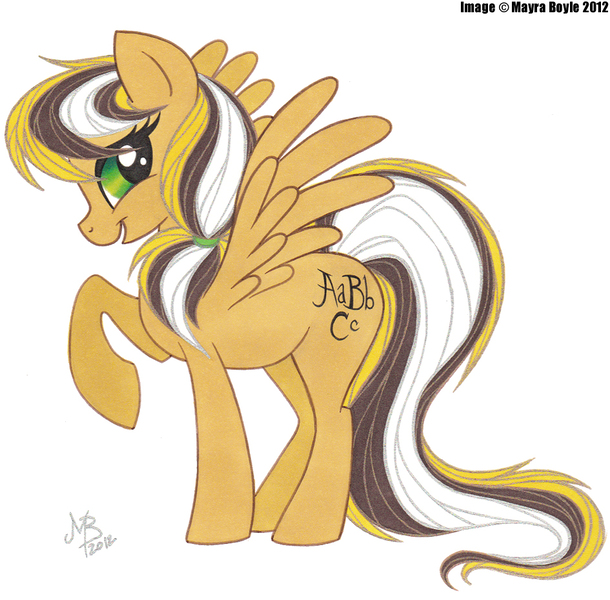 Size: 945x930 | Tagged: safe, artist:mayra boyle, derpibooru import, oc, oc:golden words, unofficial characters only, pegasus, pony, simple background, solo, white background