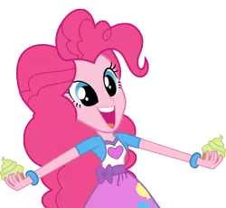 Size: 9000x8316 | Tagged: safe, artist:luckreza8, artist:starshinecelestalis, derpibooru import, edit, vector edit, pinkie pie, equestria girls, friendship games, .svg available, absurd resolution, clothes, cupcake, inkscape, open mouth, simple background, skirt, solo, transparent background, vector