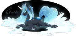 Size: 1024x500 | Tagged: safe, artist:clarichi, derpibooru import, oc, oc:elune, unofficial characters only, original species, pond pony, eyes closed, solo