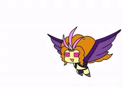 Size: 699x495 | Tagged: suggestive, artist:urusee584, derpibooru import, edit, adagio dazzle, harpy, monster girl, equestria girls, adoragio, antennae, battle tendency, belly button, breasts, chibi, cropped, cute, feather, female, final form, horn, jojo's bizarre adventure, kars, loincloth, midriff, nudity, pillar men, request, simple background, solo, ultimate life form, we are doomed, white background, winged humanization
