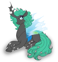 Size: 900x963 | Tagged: artist:akuoreo, changeling, changeling queen, changeling queen oc, derpibooru import, fanfic:a voice among the strangers, female, oc, oc:ebony, safe, solo, unofficial characters only
